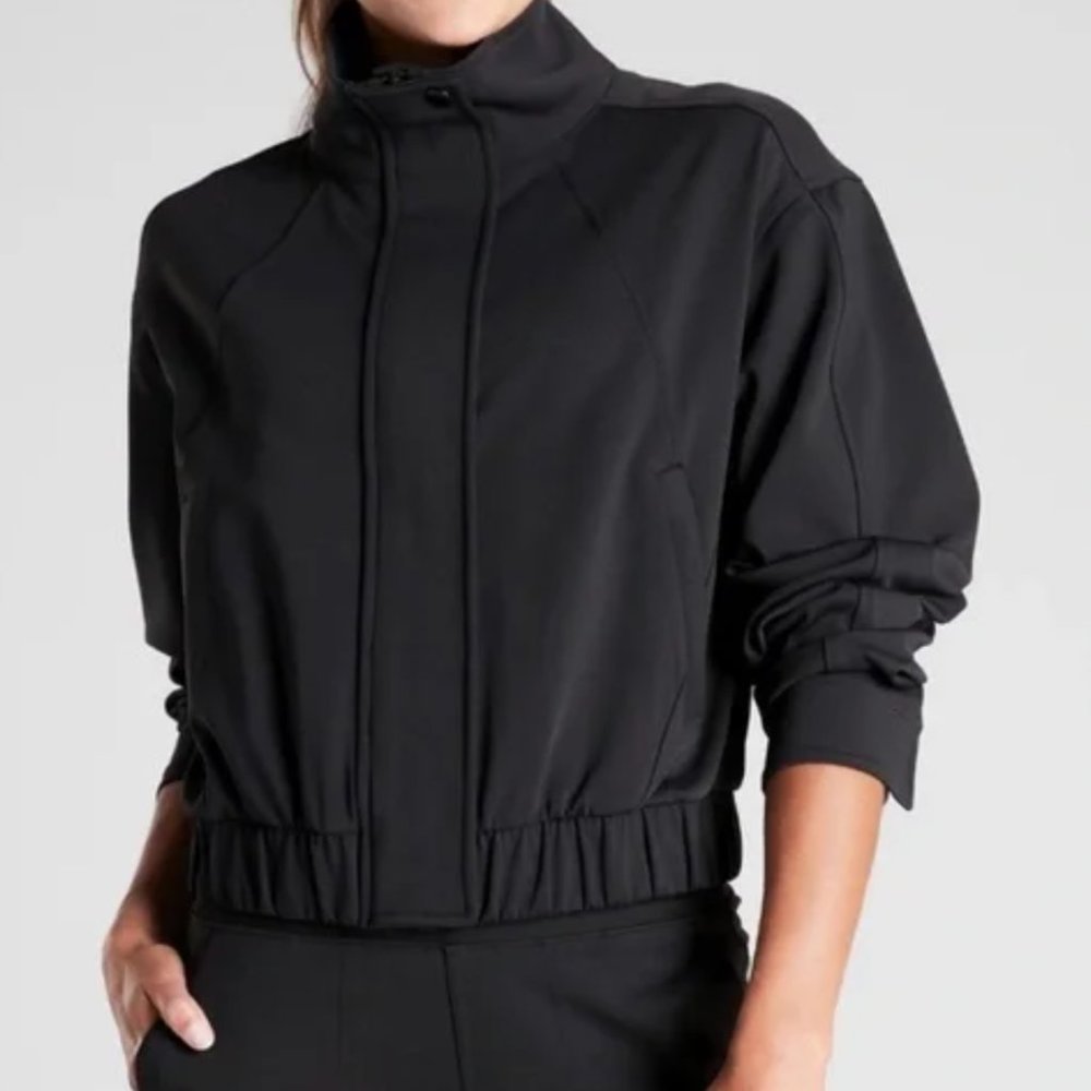 Athleta Black Venice Bomber Jacket